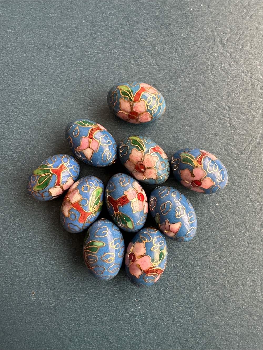Vintage Oval Cloisonné beads bundle B